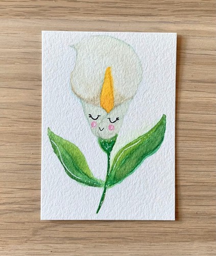 Aceo original art signed - , lily