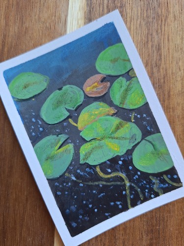 Aceo original art card - original, lily